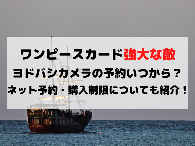 ワンピースカード強大な敵ヨドバシカメラの予約いつから ネット予約 購入制限についてもご紹介 Yylife